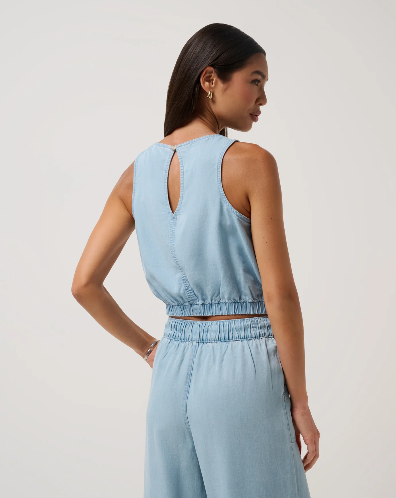 Chambray Ruched Tank - Image 2