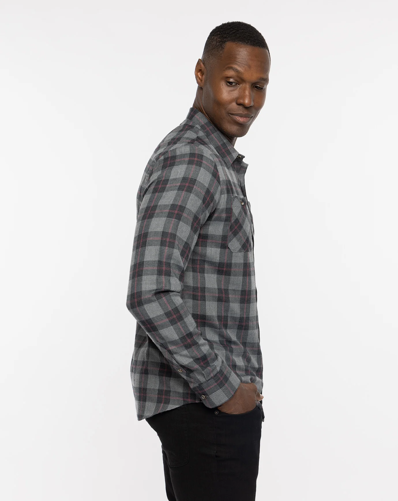 Cloud Flannel Plaid Button-Up - Image 10
