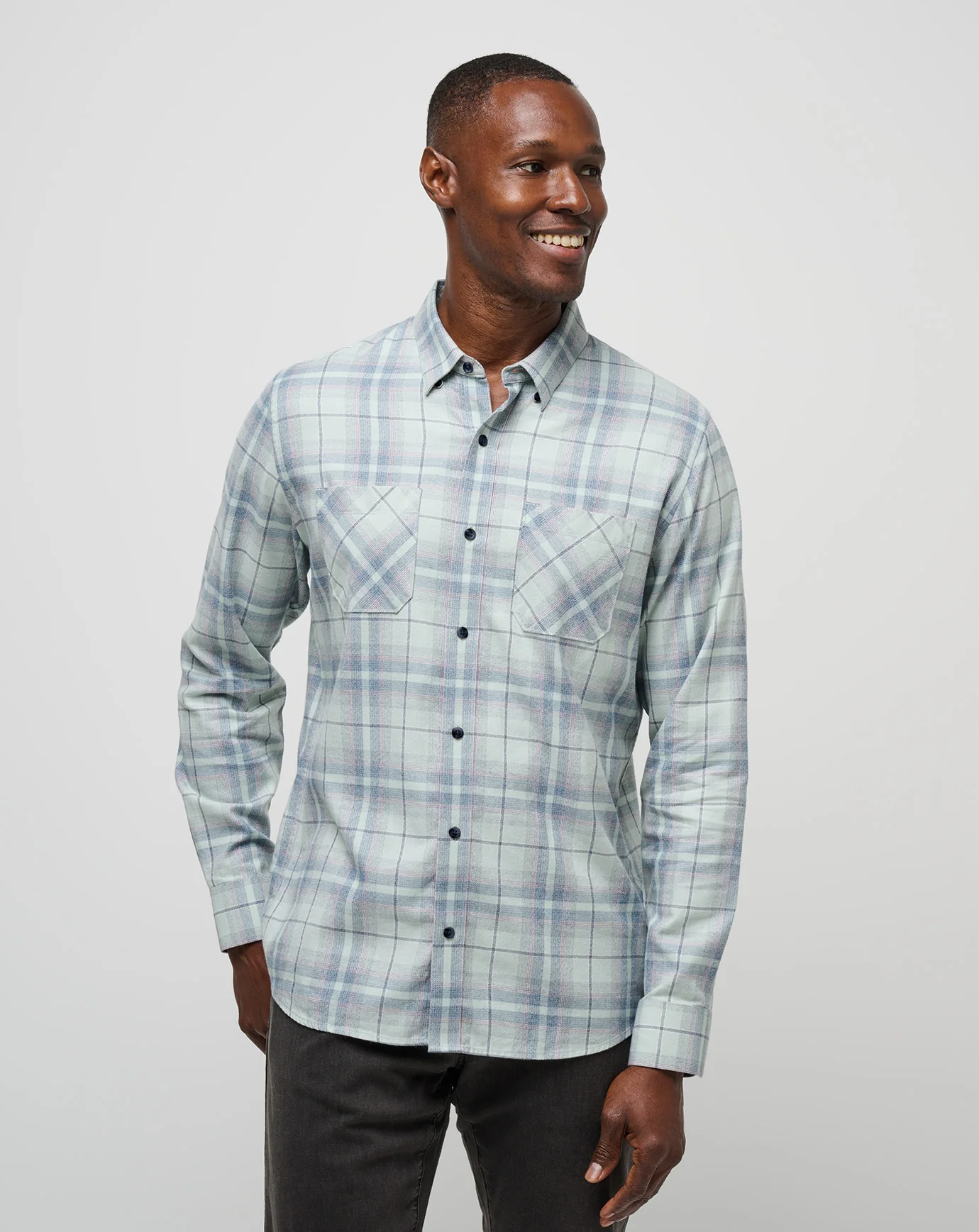 Cloud Flannel Plaid Button-Up - Image 36
