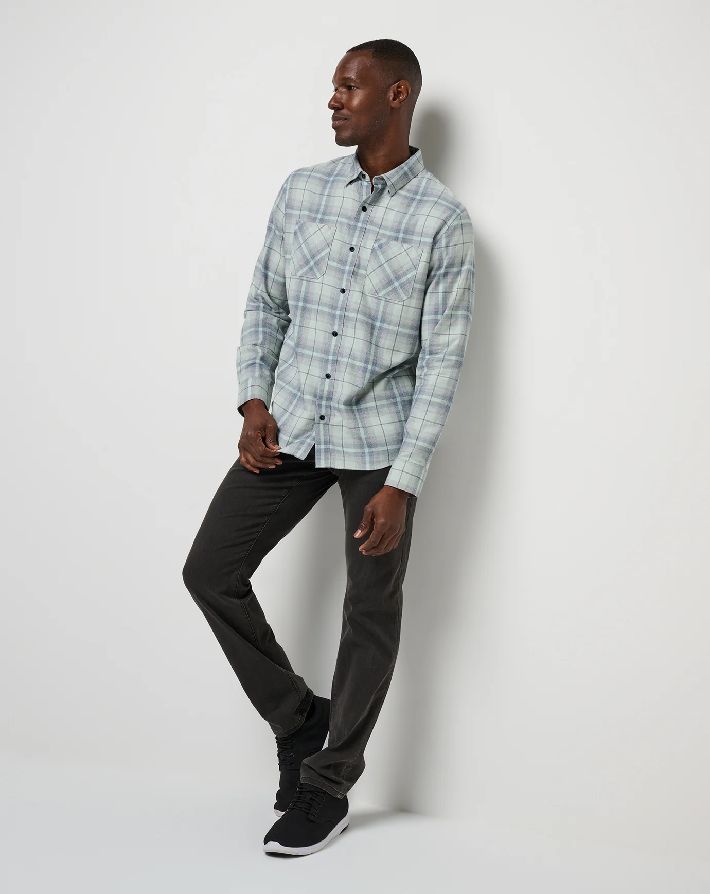 Cloud Flannel Plaid Button-Up - Image 41
