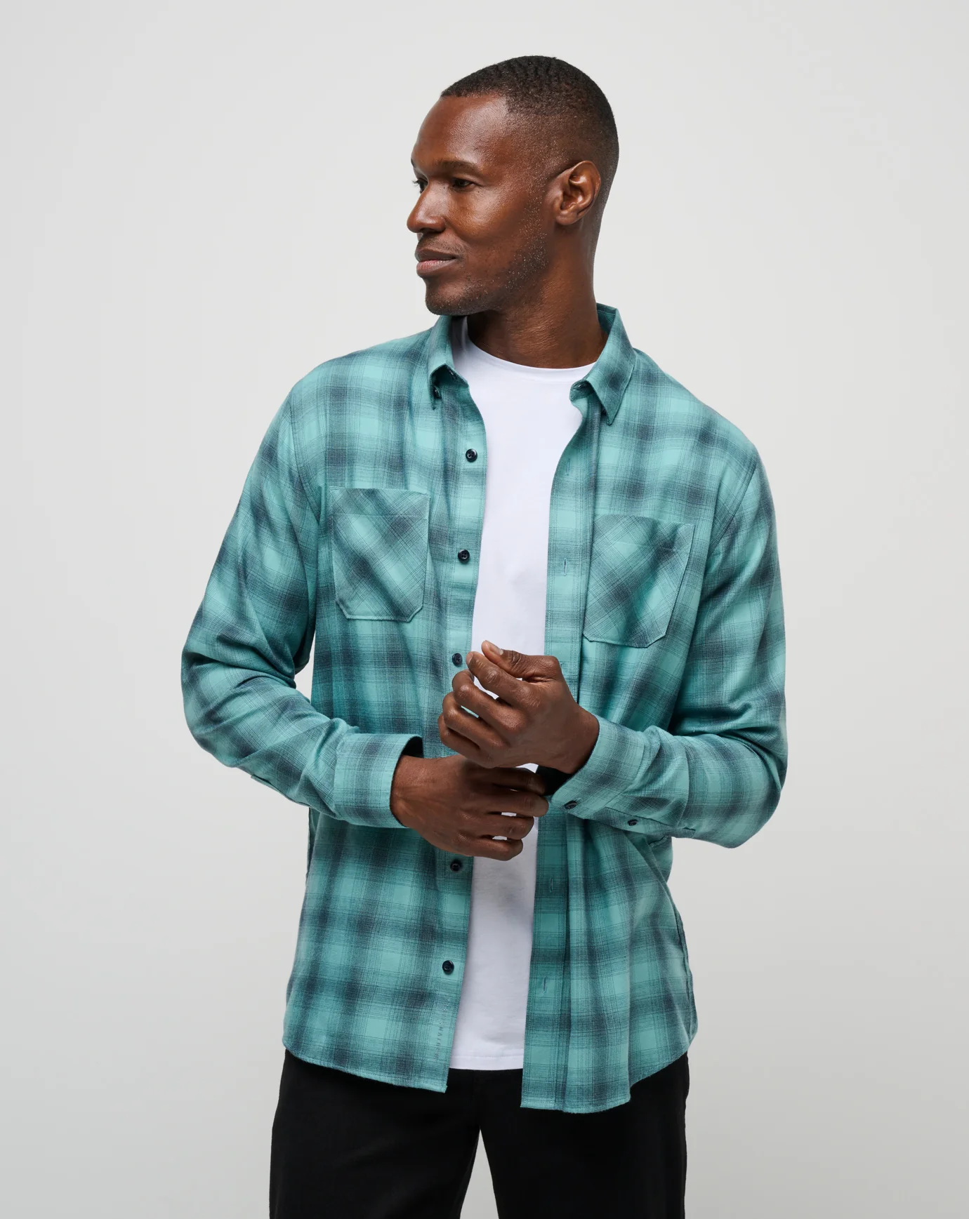 Cloud Flannel Plaid Button-Up - Image 57