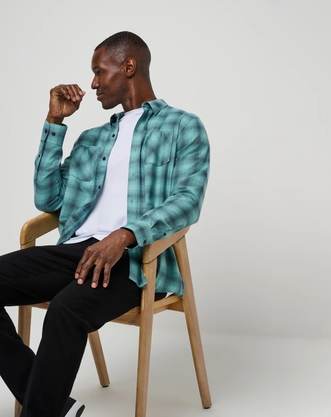Cloud Flannel Plaid Button-Up - Image 58