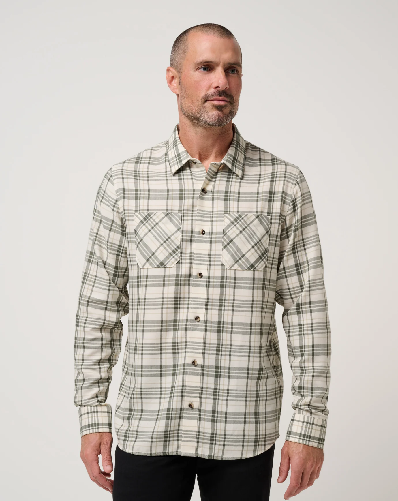 Cloud Flannel Plaid Button-Up - Image 69