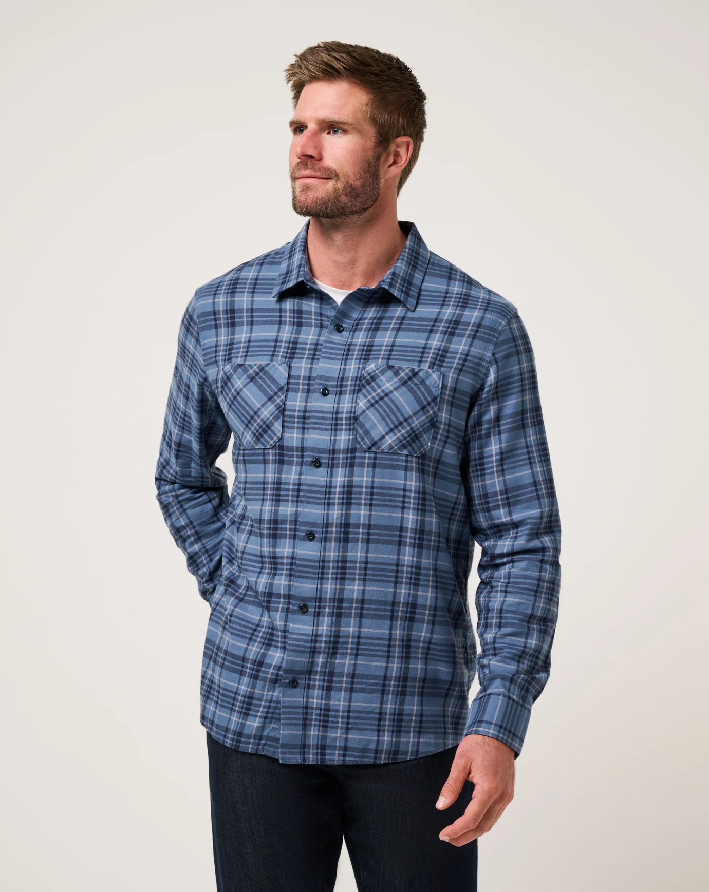Cloud Flannel Plaid Button-Up - Image 76