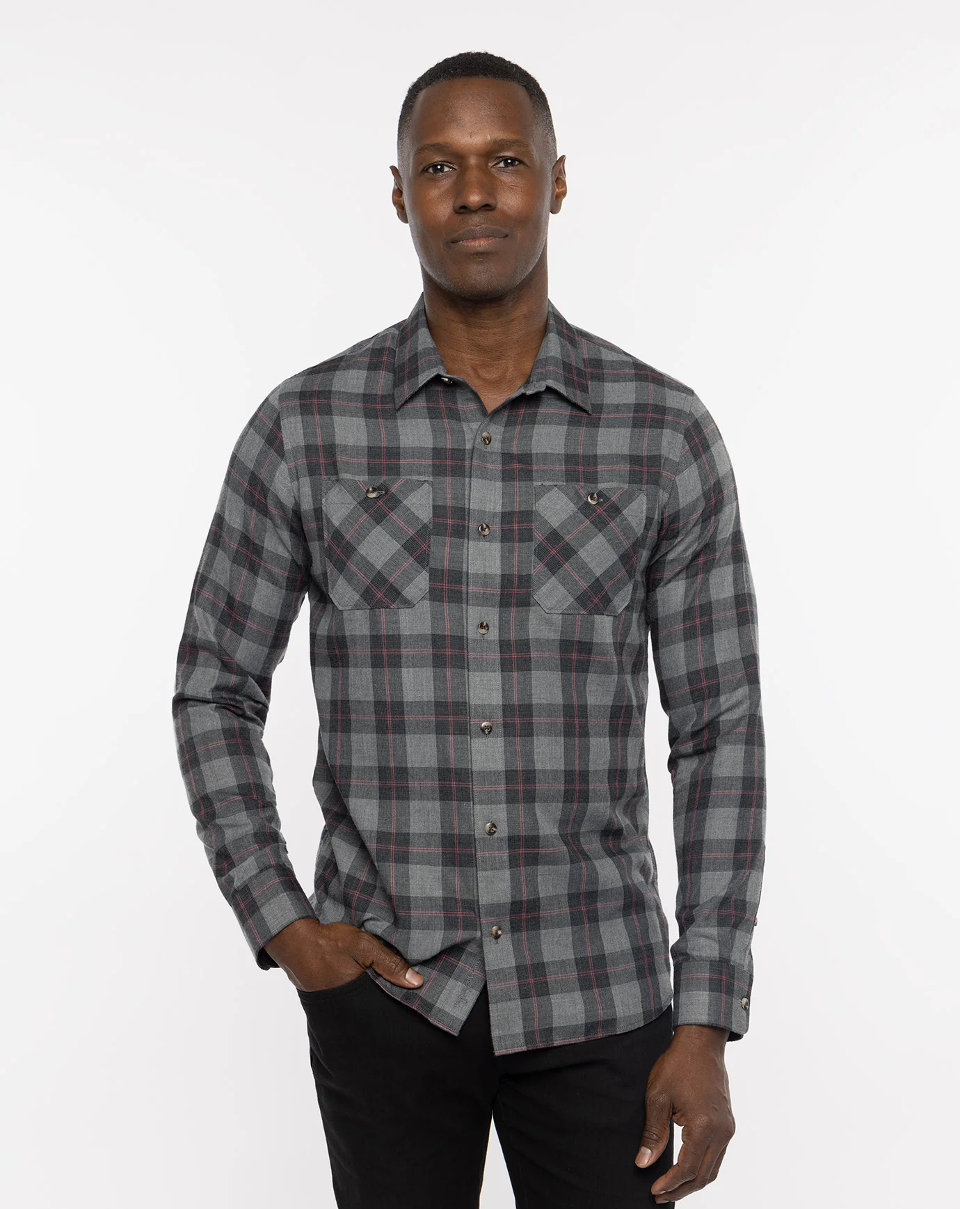 Cloud Flannel Plaid Button-Up - Image 9