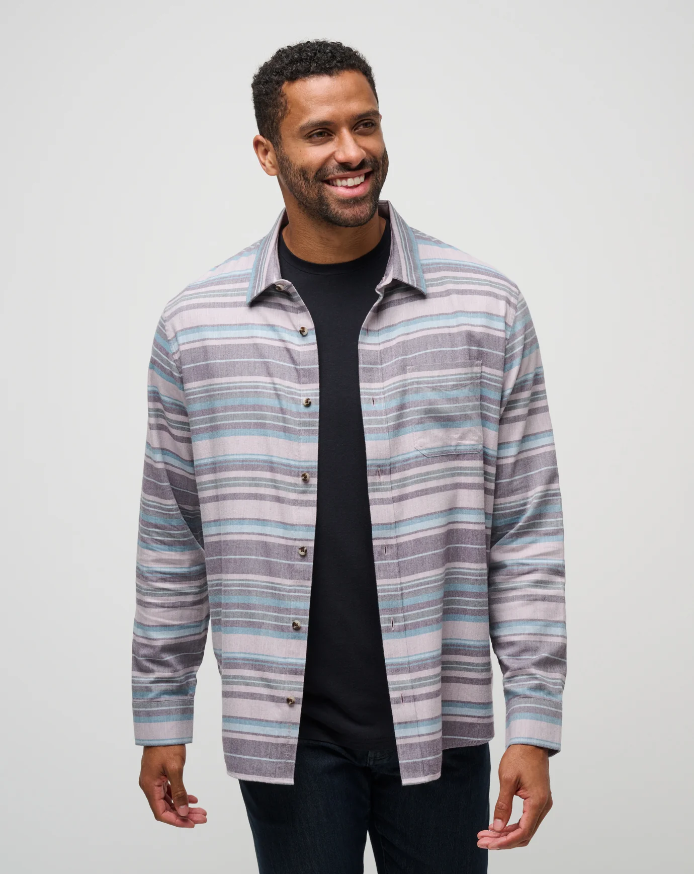 Cloud Flannel Stripe Button-Up - Image 17
