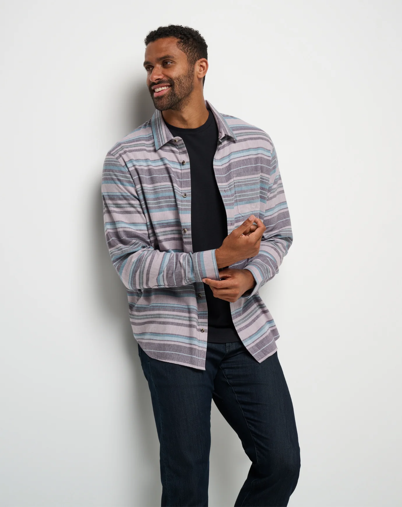 Cloud Flannel Stripe Button-Up - Image 23