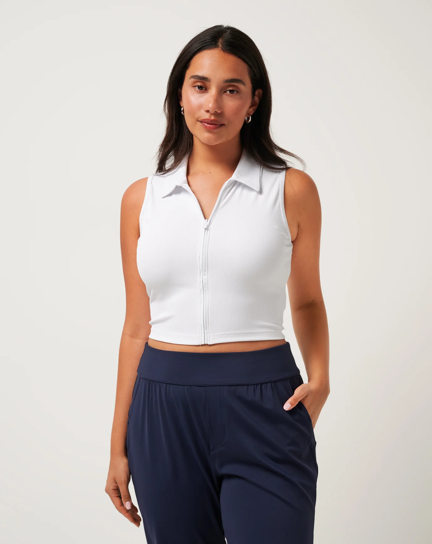Moveknit Rib Zip Polo - Image 10